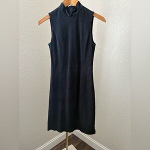 Theory Navy Suede Dress